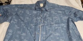 Saddlebred Mens 3XL Short Sleeve Button Front Palm Tree Print Casual Shirt - £19.74 GBP