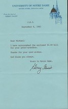 Coach Gerry Faust Signed 1983 Typed Letter Notre Dame - £46.97 GBP