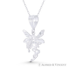 Winged Pixie Tinkerbell Fairy Pixie Nymph Charm Pendant in .925 Sterling Silver - £14.92 GBP+