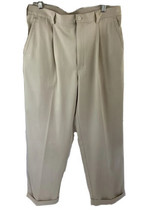 Nike Golf Mens Pants 36x30 Tan Chino Regular Fit Dry Polyester Logo Pleated - £16.57 GBP