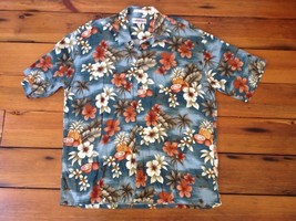 Campia Moda Hawaiian Aloha Tropical Rayon Button Down Short Sleeve Shirt XL - £28.80 GBP