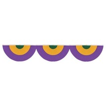 Mardi Gras Garland One 1 Fabric Bunting 18 x 36 Inches Party Decoration - $43.55