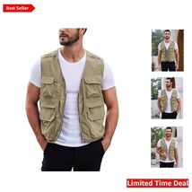 Men's Lightweight Utility Fishing Vest - Breathable Multi-Pocket Outdoor... - $65.29