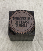 Vintage Printing Letterpress Printers Block Missouri Pacific Lines Railroad - £11.88 GBP