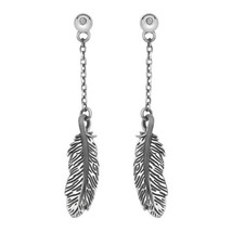 Hot Diamonds Feather Silver Drop Earrings - £48.92 GBP