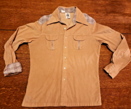 Vtg 1960 70&#39;s Kennington LTD California Mens Shirt L Cordorouy Western Club Wear - £140.22 GBP
