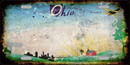 Ohio State Background Rusty Novelty Metal License Plate LP-8193 - $18.95