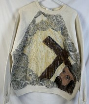 Vintage Jesus Shirt Religious Crewneck Sweatshirt Painted Cross  XL USA ... - £48.28 GBP