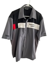 Toyota Racing TRD Short Sleeve Mechanic Work Shirt Men XL Gray/Black Zip... - $56.95