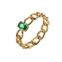 Gold Plated Chain Link Ring for Women Dainty Simple Stacking Band Rings ... - £19.31 GBP