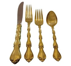 Country Manor by Towle Sterling Silver Flatware Service 12 Set Vermeil Gold - £3,233.04 GBP