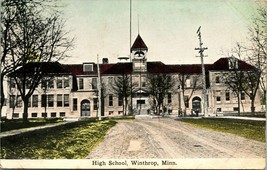 Vtg Postcard 1912 High School - Winthrop Minnesota - $6.88