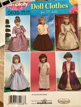 Formal Style Doll Dress Gown Full Skirt Sewing Pattern for 18&quot; Dolls UNCUT - £9.55 GBP