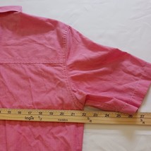Chaps Button Down Shirt Men’s Size Medium Fuschia Short Sleeve Easy Care image 8
