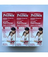 Children&#39;s Liquid Tylenol Dye free  Cherry Flavor 3 Pack EXP08/25 - £21.58 GBP