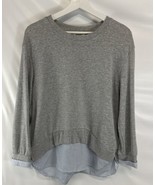 Popsugar Jersey Blouse Top Combo Preppy Playful Cotton Blend S - $460.58 MXN