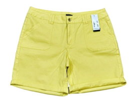 Womens MOM Shorts Size 14 Dandelion Yellow Stretch Casual Pockets Hannah... - $11.54