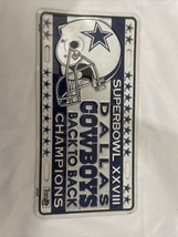 Vintage Dallas Cowboys Super Bowl XXVIII Metal License Plate Back To Back - £14.11 GBP