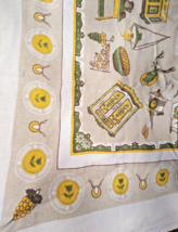 Vintage Charm Country Kitchen &amp; Deer Head Linen Tablecloth Rectangular 52x62 - £38.36 GBP