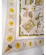 Vintage Charm Country Kitchen &amp; Deer Head Linen Tablecloth Rectangular 5... - £37.52 GBP