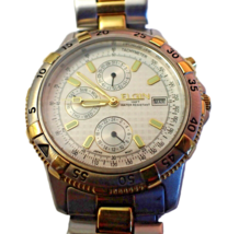 ELGIN FS321B Chrono Day/Date/Month Two-Tone Unisex Wristwatch - $98.51