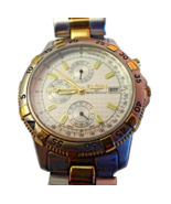 ELGIN FS321B Chrono Day/Date/Month Two-Tone Unisex Wristwatch - £77.06 GBP