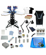 Updated 4 Color 4 Station Silk Screen Printing Kit Drying Cabinet Exposu... - $1,509.50