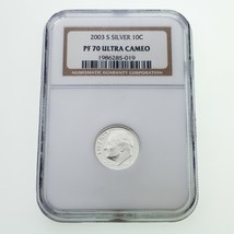 2003-S Argent 10C Dime Classé Par NGC Comme PF70 Ultra Camée - $781.43 MXN