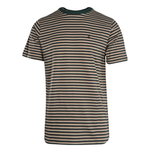 Volcom Men&#39;s T-Shirt Trekking Green Striped S/S Tee (S36) - £13.24 GBP