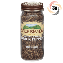 3x Jars Spice Islands Medium Grind Black Pepper Seasoning | 2.1oz - £22.87 GBP
