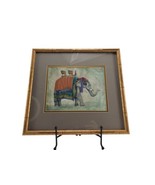 Elephant Trunk Up Ceremonial Lithograph in Bamboo Signed Mary Beth Zeist - £25.32 GBP