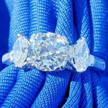 Earth mined European cut Diamond Engagement Ring Vintage Deco Platinum Solitaire - £9,973.80 GBP