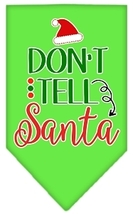 Don&#39;t Tell Santa Screen Print Bandana Lime Green Size Large - £8.72 GBP