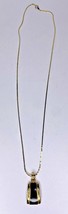 Vinage Retired Lia Sophia Gold Tone &amp; Black Pendant Necklace On 12&quot; Chai... - $14.99