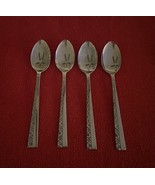 Stanley Roberts Rogers FLORAL MOTIF DANISH MODE 4 Teaspoons Stainless Fl... - $19.68