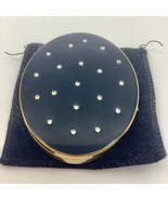 Mid-Century K &amp; K Kotler &amp; Kopit Powder Compact, Black Enamel w/ Rhinest... - $19.25