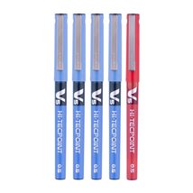 Pilot V5 Roller Ball Pen Pack of 5 (4 Blue , 1 Red ) - £25.22 GBP