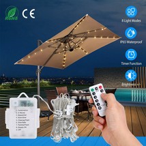 Patio Umbrella String Lights 8 Lighting Mode 104 LED Lights with Remote Control - £24.50 GBP