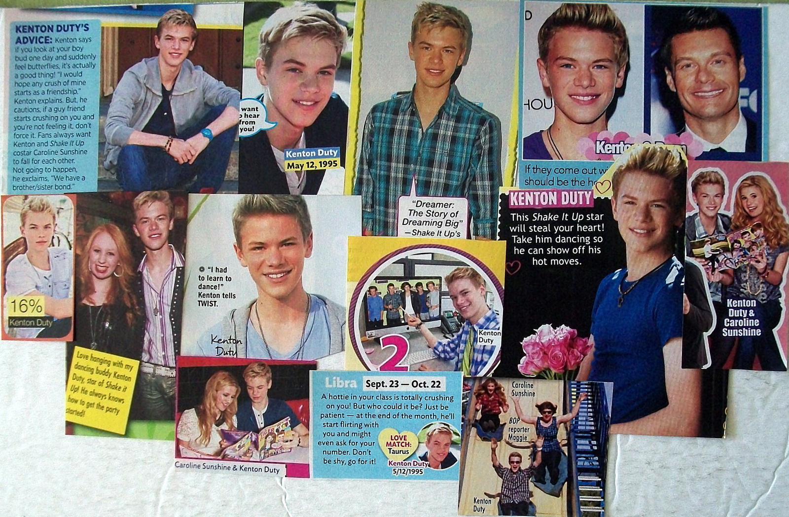 KENTON DUTY ~ Twenty-Two (22) Color Clippings, Articles, PIN-UPS from 20... - $5.82