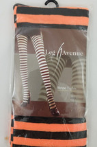 New Leg Avenue 7100 Nylon Striped Tights Orange and Black One Size Fits Most - £7.06 GBP
