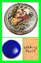 Stunning Antique Fully Hallmarked Sterling Silver Enamel Compact Victori... - $296.99