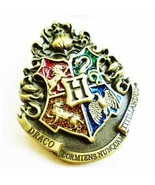 Stunning brass harry potter hogwarts school crest lapel pin fans badge g... - $20.24