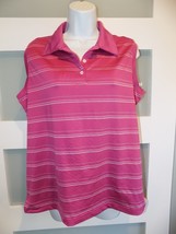 Adidas Climacool Striped Mauve Sleeveless Polo Size L Women&#39;s - $18.40