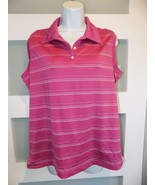Adidas Climacool Striped Mauve Sleeveless Polo Size L Women&#39;s - $24.96 CAD