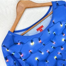 Womens LARGE Blue Target &quot;Christmas Lights&quot; Long Sleeve Scoop Neck T-Shirt - $11.87