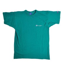 Vintage Champion T Shirt Blank Made in USA Single Stitch Size Small Green - £15.26 GBP