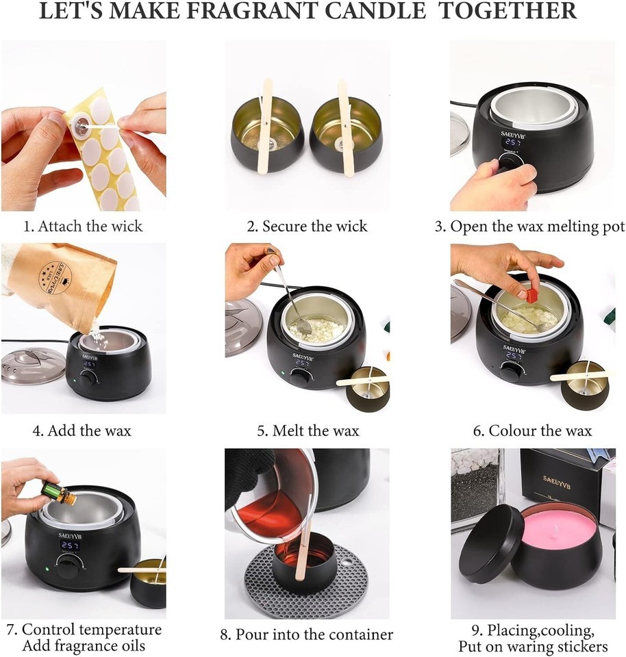 Elegant Black Candle Making Kit with LED Display – Perfect Gift for DIY Lovers Item image 8
