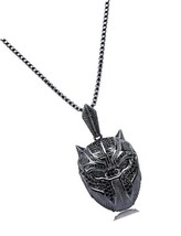 Mask Pendant Necklace Hip Hop Black Panther - £28.23 GBP