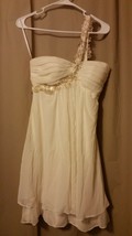 Xscape by Joanna Chen - Ivory and Gold Cocktail Dress w/ Beading Size 6 ... - $19.25