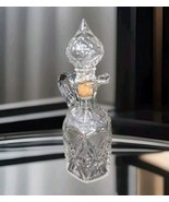 Vintage Heavy Clear Glass Decanter with Glass Stopper 9.5&quot;  - $13.85